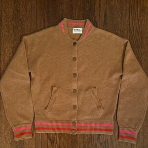 Brown Sweatee with Pink Stripes